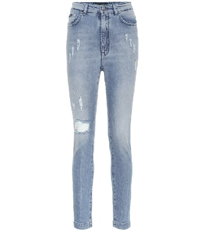 Shop Dolce & Gabbana Audrey High-rise Slim Fit Jeans In Blue
