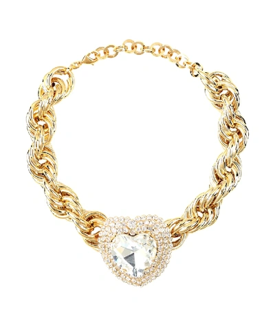 Shop Alessandra Rich Crystal-embellished Choker In Gold