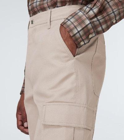 Shop Valentino Cotton Twill Cargo Pants In Beige