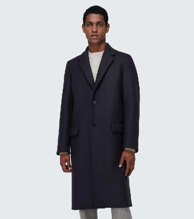 Shop Jil Sander Single-breasted Long Coat In Blue