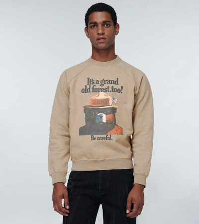 Shop Phipps Smokey Bear Graphic Sweatshirt In Beige