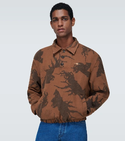 Shop Phipps Methuselah Sweatshirt With Collar In Brown