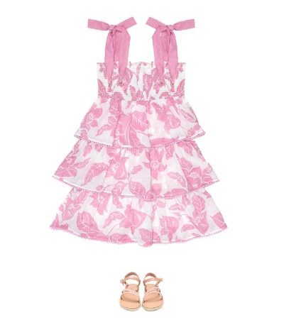 Shop Zimmermann Bells Floral Cotton Dress In Pink