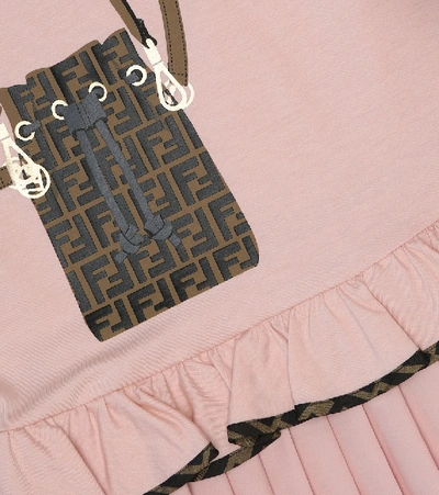Shop Fendi Trompe L'oeil Cotton Dress In Pink