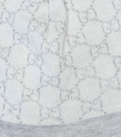 Shop Gucci Baby Gg Wool Beanie In White