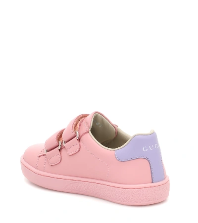 Shop Gucci Ace Leather Sneakers In Pink