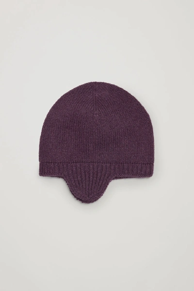 Shop Cos Cashmere Ear Cover Beanie In Purple