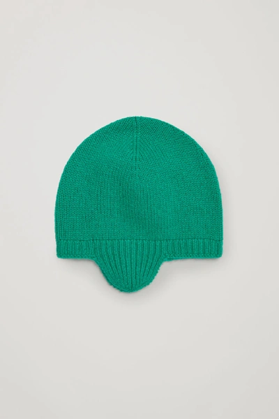 Shop Cos Cashmere Ear Cover Beanie In Green