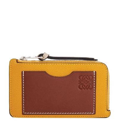 Shop Loewe Grained Leather Anagram Coin Card Holder