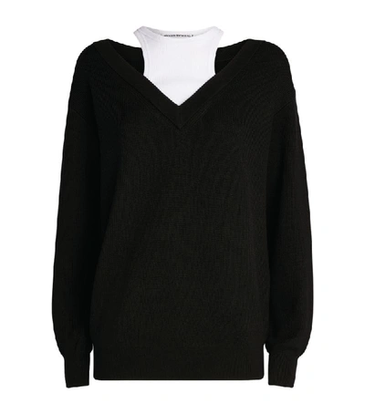 Shop Alexander Wang Bilayer Off-the-shoulder Sweater