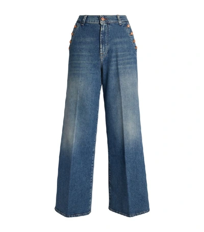 Shop 7 For All Mankind Lotta Cropped Wide-leg Jeans