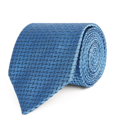 Shop Emporio Armani Silk Diagonal Herringbone Tie