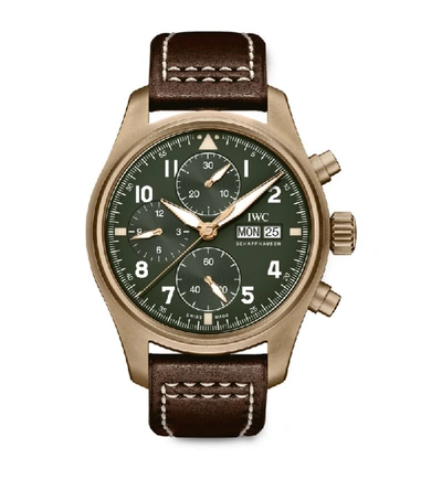 Shop Iwc Schaffhausen Bronze Pilot's Chronograph Spitfire Watch 41.05mm