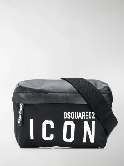 Shop Dsquared2 Icon Print Belt Bag In Black