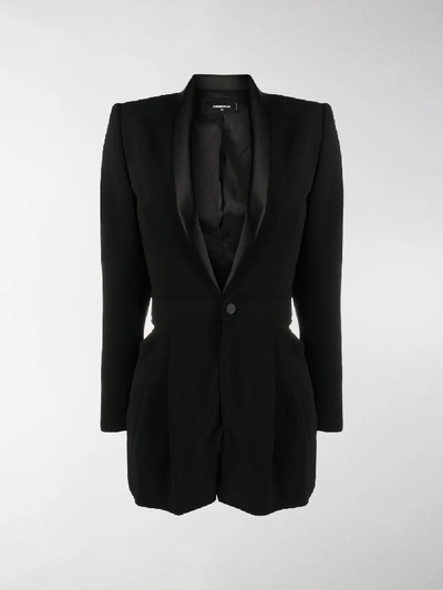 Shop Dsquared2 Silk Lapel Suit Jacket Playsuit In Black