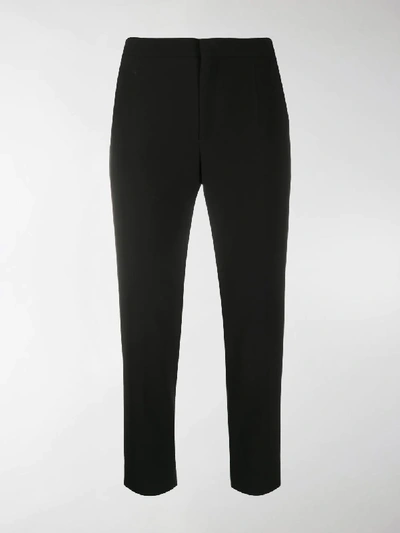 Shop Chloé Fitted Cropped Trousers In Black