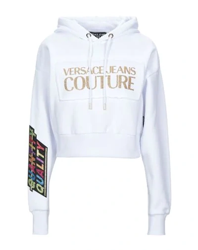 Shop Versace Jeans Couture Hooded Sweatshirt In White