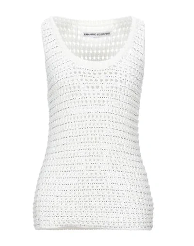 Shop Ermanno Scervino Woman Sweater White Size 6 Cotton, Polyamide, Glass