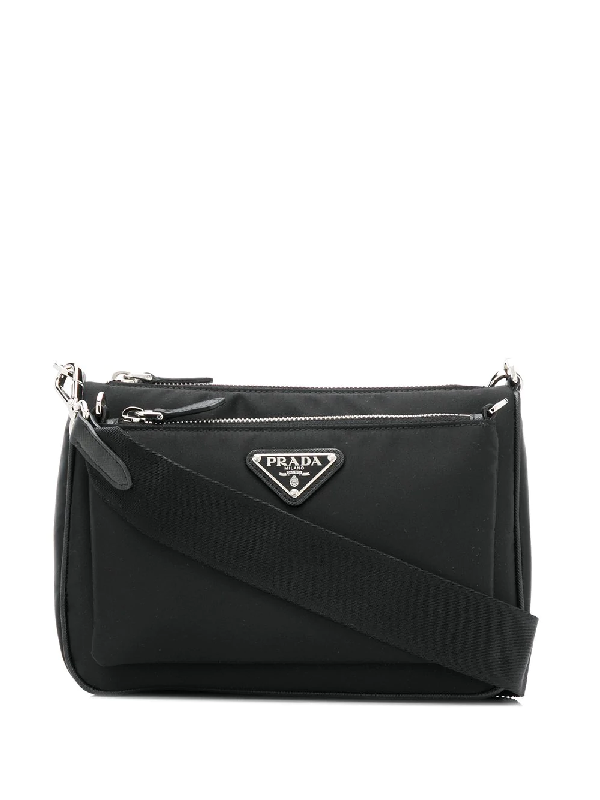 prada triangle logo clutch