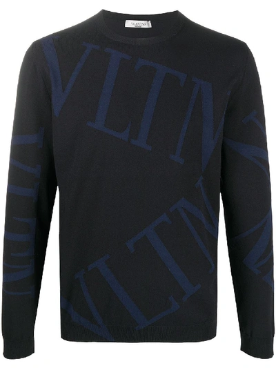 Shop Valentino Vltn-logo Jumper In Blue