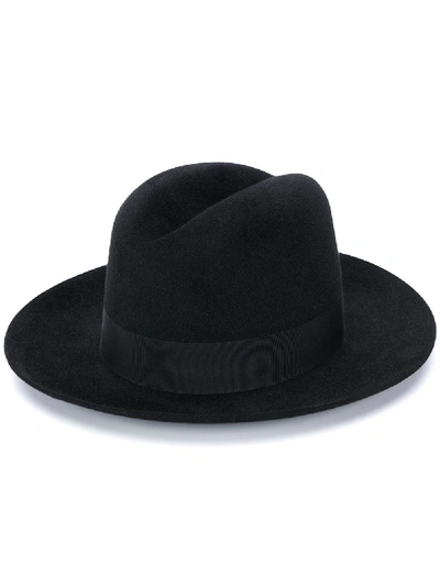 Shop Saint Laurent Trilby Hat In Black