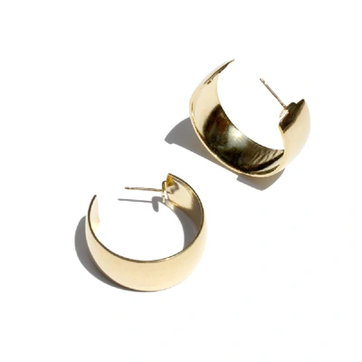 Shop Young Frankk Classic Hoop Earrings In Gold Plated