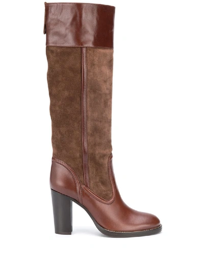 Shop Chloé Emma High Boots In Brown