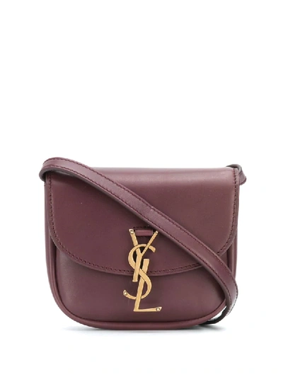 Shop Saint Laurent Kaia Logo Satchel In Purple