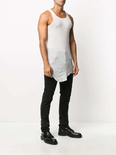 Shop Rick Owens Long-line Tank Top In White