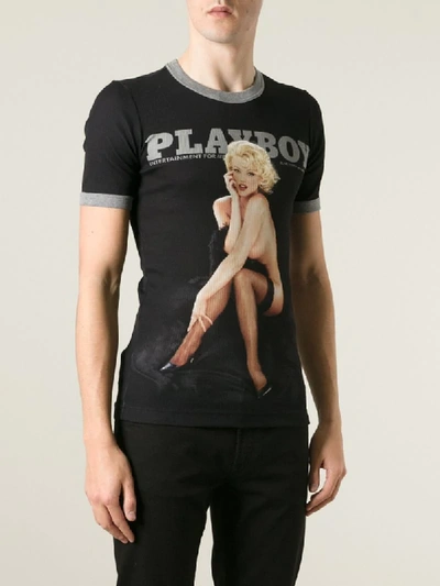 Dolce & Gabbana 'playboy' Print T-shirt In Black | ModeSens