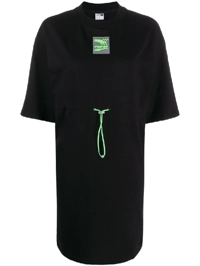 Shop Puma Drawstring Sweatshirt Dress In Black