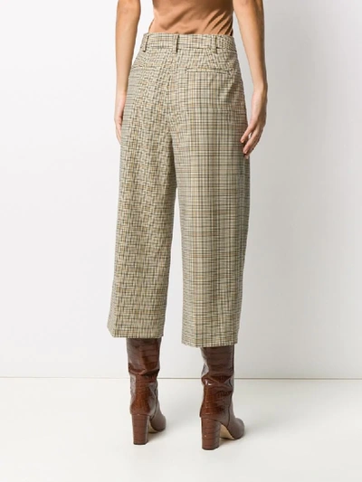 Shop Michael Michael Kors Checked Cropped Trousers In Neutrals