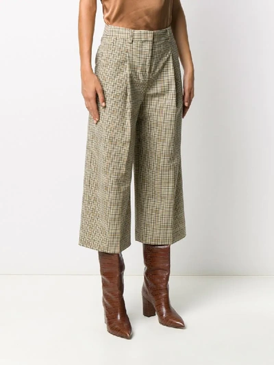 Shop Michael Michael Kors Checked Cropped Trousers In Neutrals