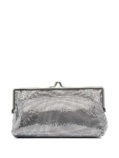 Shop Paco Rabanne Pixel 1969 Clutch Bag In Silver