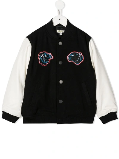 Shop Kenzo Logo-patch Baseball Jacket In Black