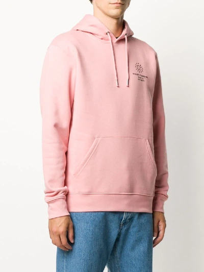Shop Société Anonyme Logo Organic Cotton Drawstring Hoodie In Pink