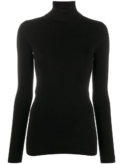 Shop Gucci Turtle Neck Jumper With Gg Stitching In Black