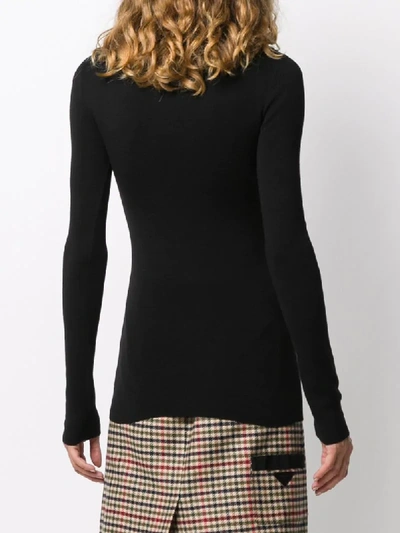 Shop Gucci Turtle Neck Jumper With Gg Stitching In Black