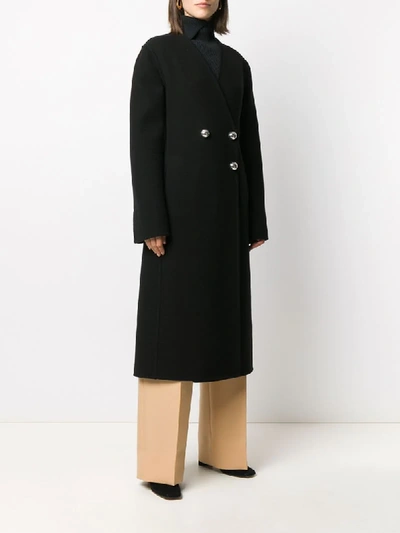 Shop Jil Sander Asymmetric Double-breasted Coat In Black