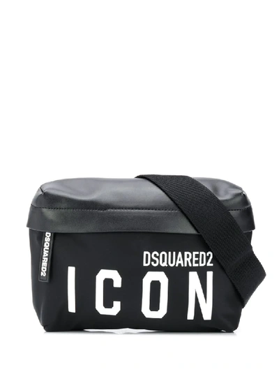 Shop Dsquared2 Icon Print Belt Bag In Black