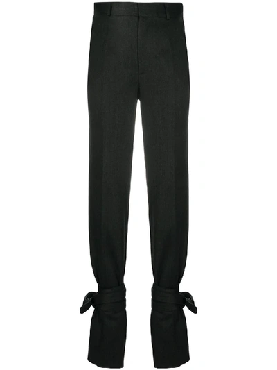 Shop Attico High-waisted Tied Trousers In Grey