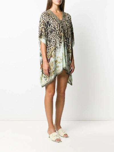 Shop Camilla Leopard-print Kaftan Dress In Neutrals
