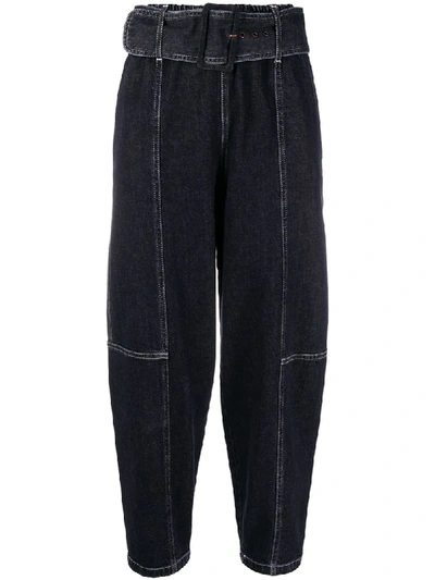 Shop See By Chloé High-waisted Cropped Jeans In Blue