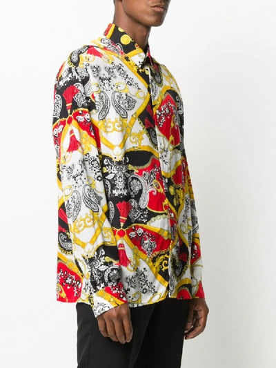 Shop Versace Jeans Couture Baroque Print Long-sleeve Shirt In Red