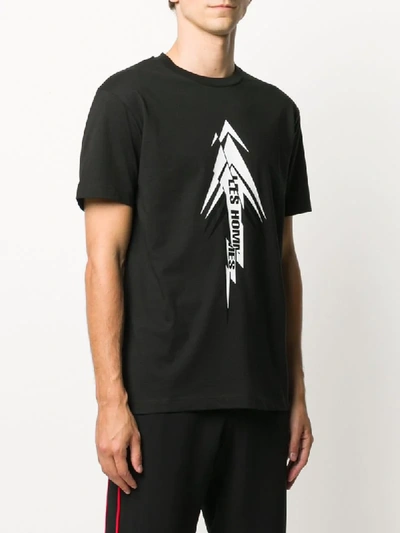 Shop Les Hommes Logo-print T-shirt In Black