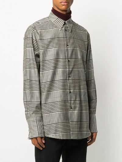 Shop Christian Wijnants Plaid Wool Twill Shirt In Brown