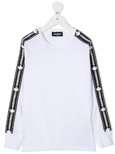 Shop Dsquared2 Taped Sleeve Sweatshirt In White