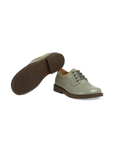 Shop Gucci Interlocking G Lace-up Shoes In Grey