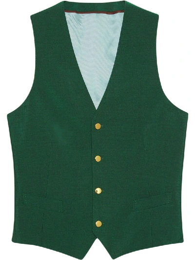Shop Gucci Button-down Waistcoat In Green