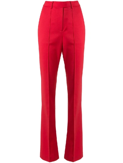 Shop Rebecca Vallance Rossini High-rise Split Hem Trousers In Red